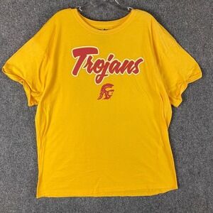 USC Trojans Shirt Adults 2XL Unisex Yellowed Rolled Cuff Short Sleeve OVB